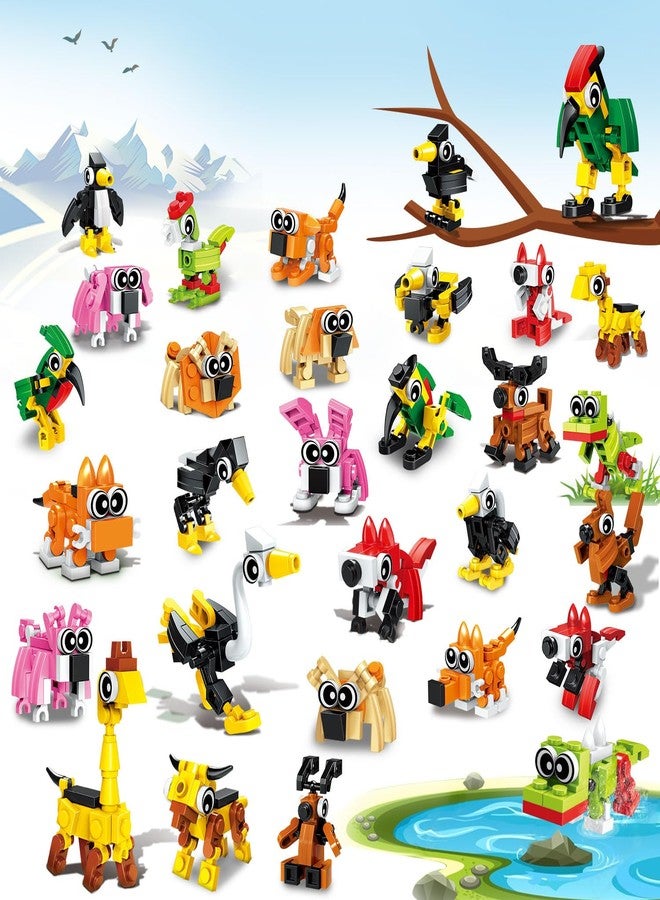 TWERF Valentines Party Favors for Kids- 20 Pack Animals Building Blocks Toy Goody Bags Stuffers Classroom Prizes Easter Basket Birthday Party Favors Valentine's Return Gifts for Boys Girls Age 6-12+ - Image 1